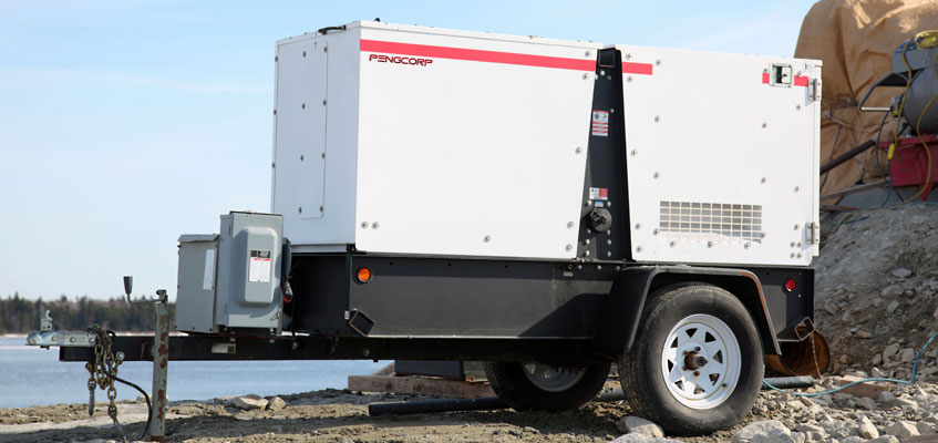 Generator trailer for power and lighting rentals